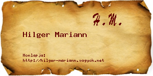 Hilger Mariann névjegykártya