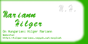 mariann hilger business card